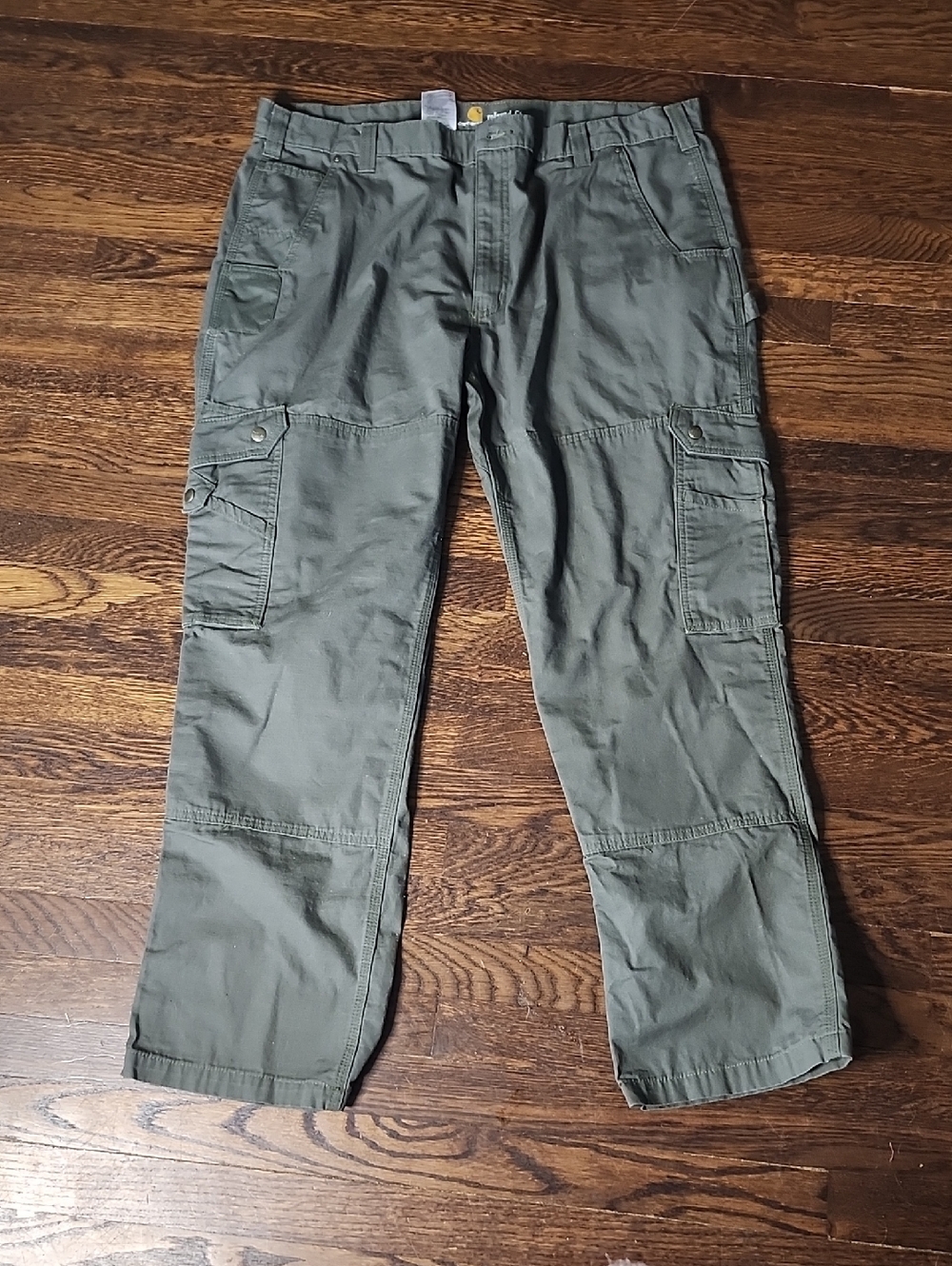 Men's Olive Green Cargo Pants with Utility Pockets 45X32